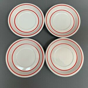 Epoch Twas The‎ Night Before Christmas Saucers White Red 8100 Korea Lot of 4